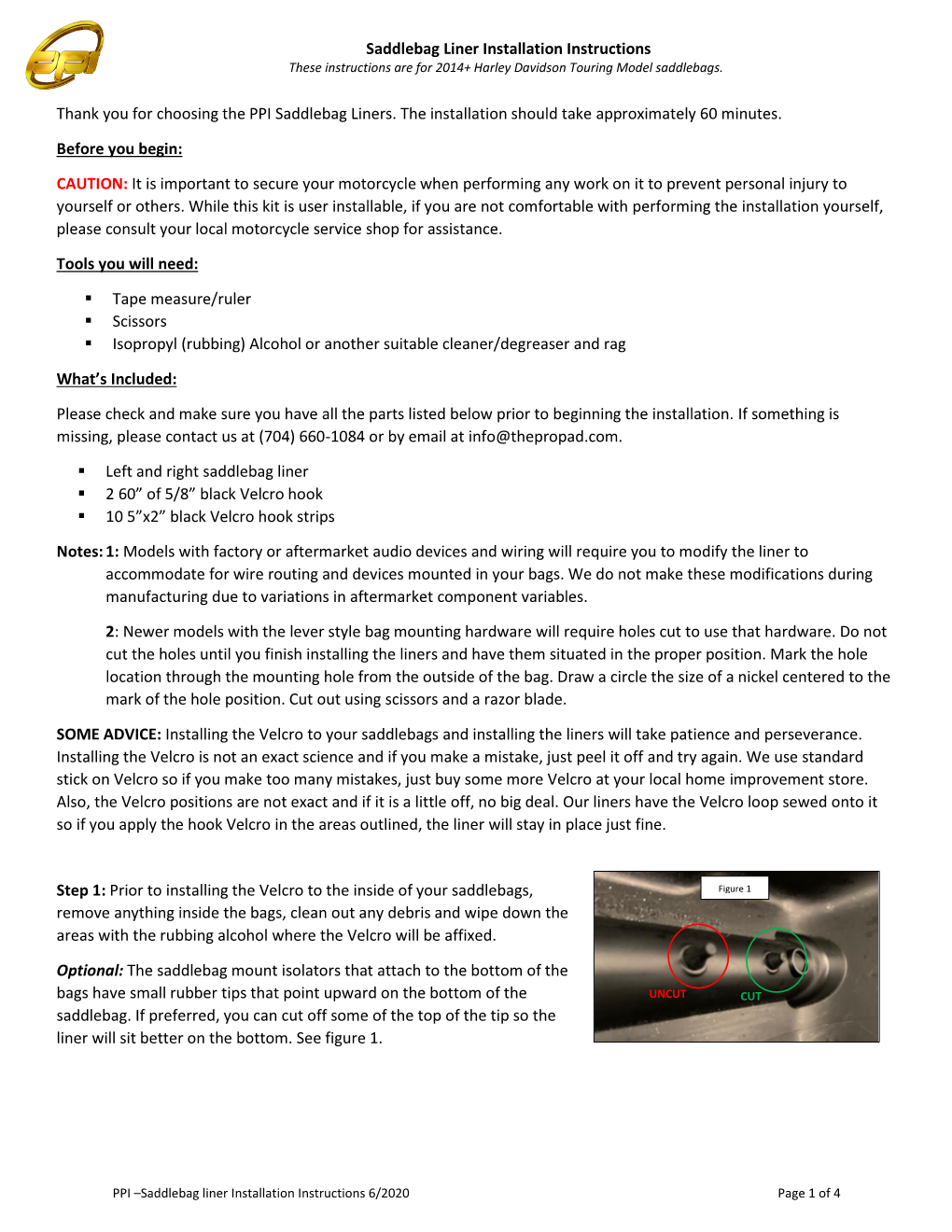 Saddlebag Liner Installation Instructions Thank You for Choosing