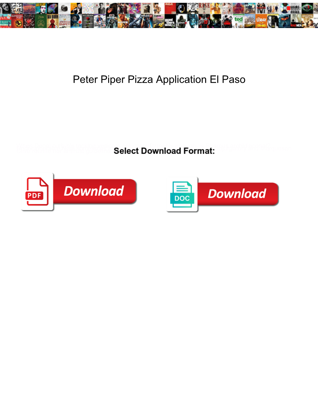 Peter Piper Pizza Application El Paso