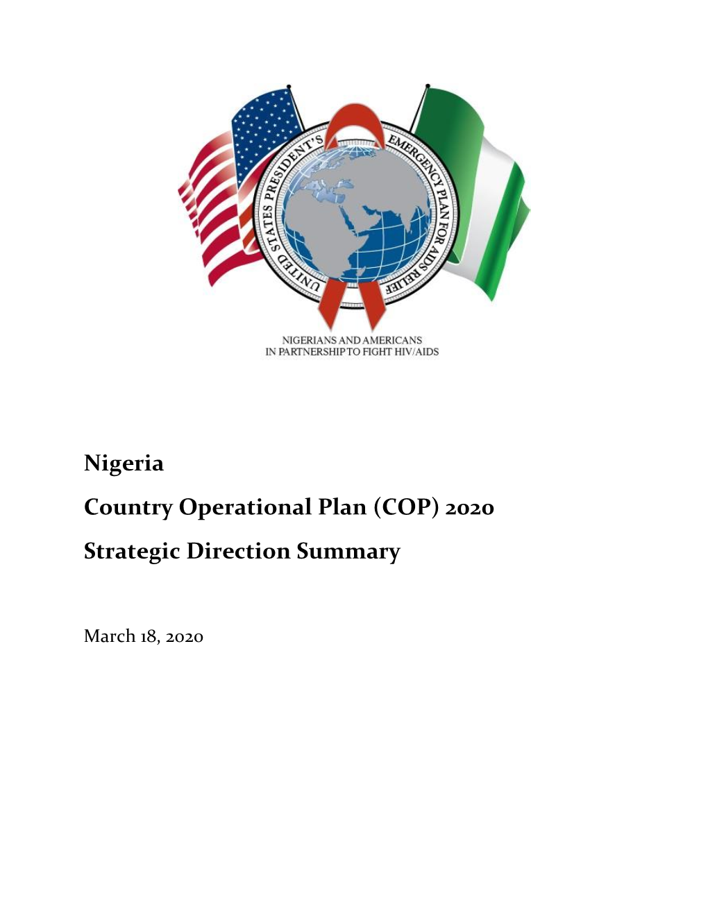 Nigeria Country Operational Plan (COP) 2020 Strategic Direction Summary