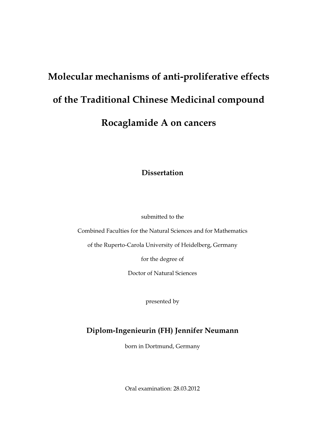 Molecular Mechanisms of Anti-Proliferative Effects of The