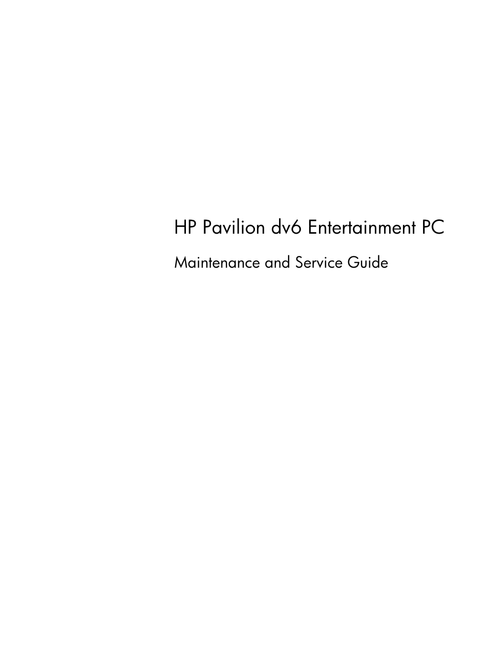 HP Pavilion Dv6 Entertainment PC