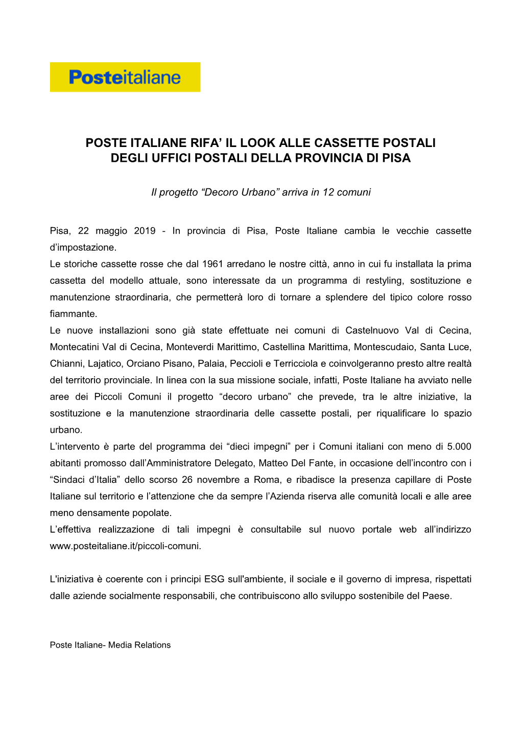 Poste Italiane Rifa' Il Look Alle Cassette Postali Degli