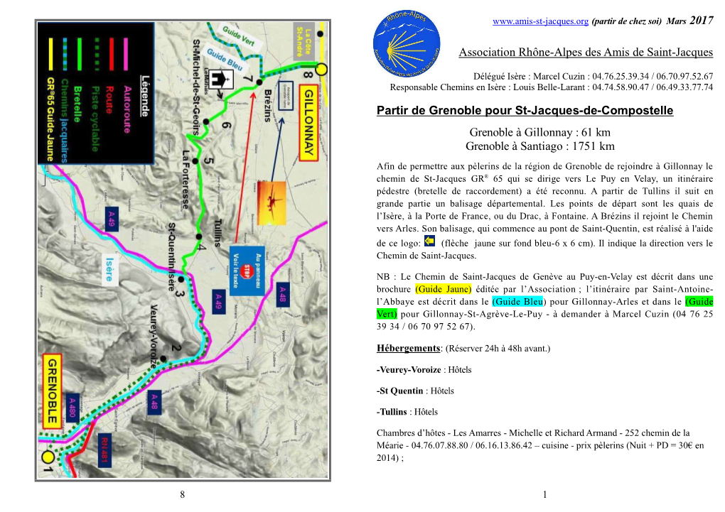 Association Rhône-Alpes Des Amis De Saint-Jacques Partir De Grenoble