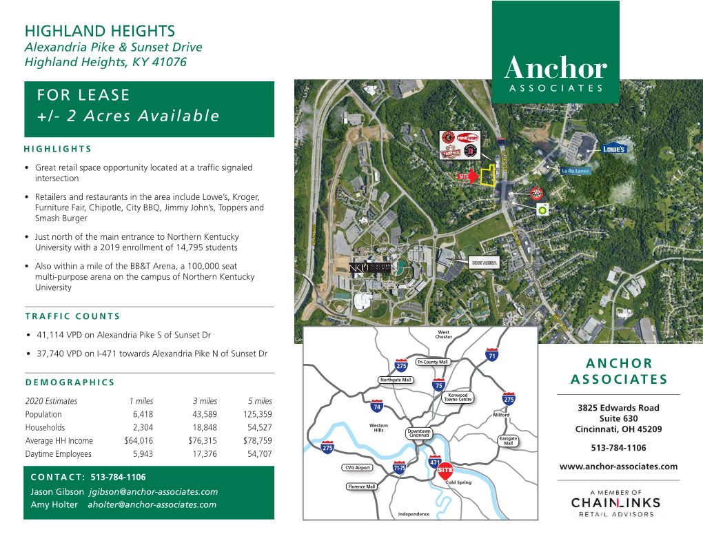 HIGHLAND HEIGHTS for LEASE +/- 2 Acres Available