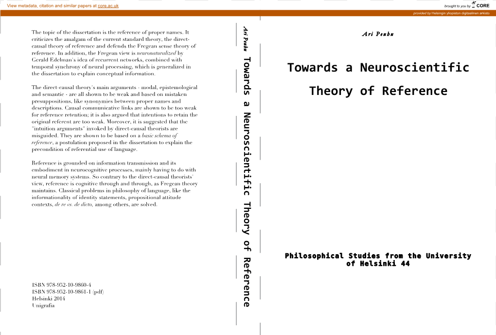 Towards a Neuroscientific Theory of Reference