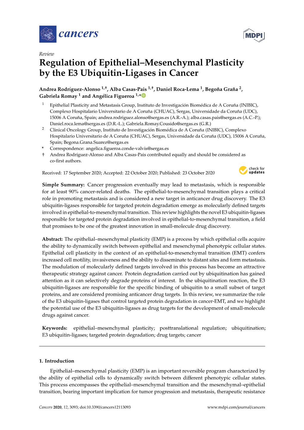 Regulation of Epithelial–Mesenchymal Plasticity by the E3 Ubiquitin-Ligases in Cancer