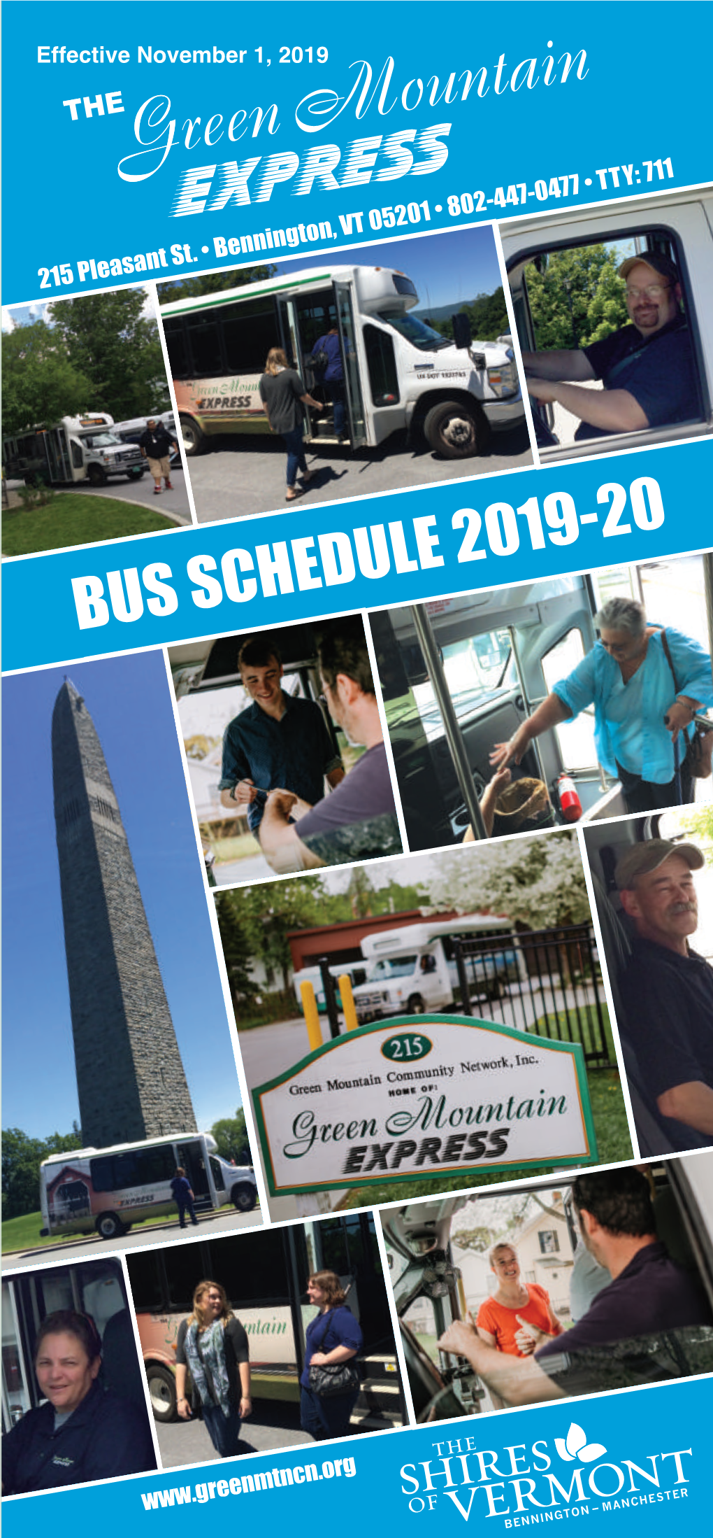 GMCN Bus Schedule BOOKLET 2019 (Cover)