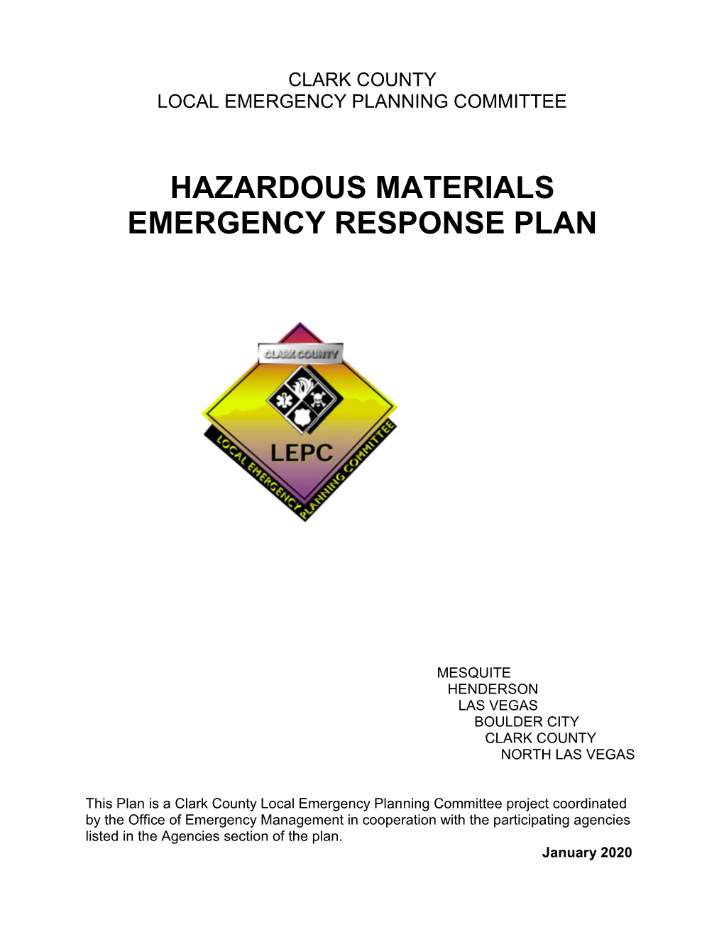 Hazardous Materials Emergency Response Plan