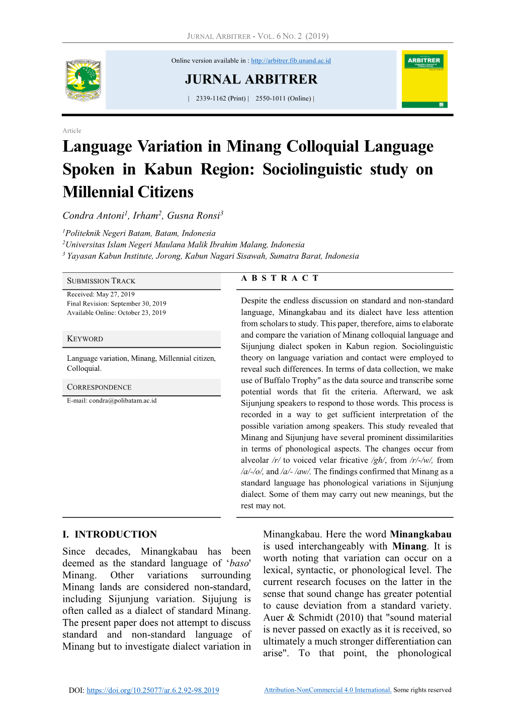 Sociolinguistic Study on Millennial Citizens