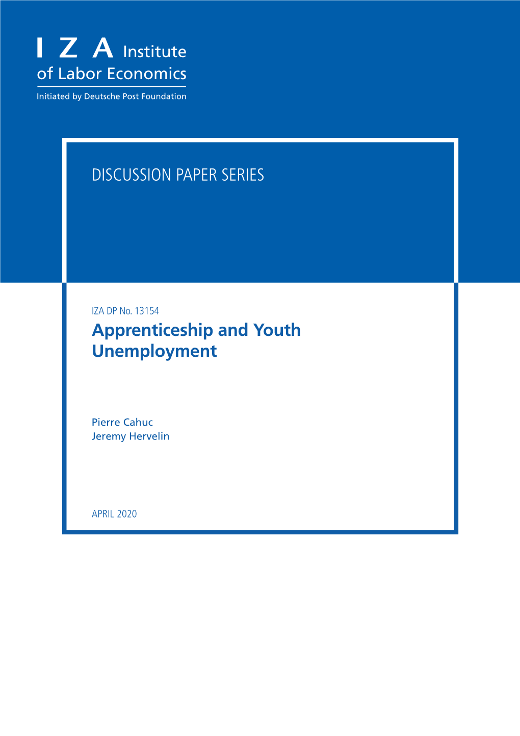 Apprenticeship and Youth Unemployment