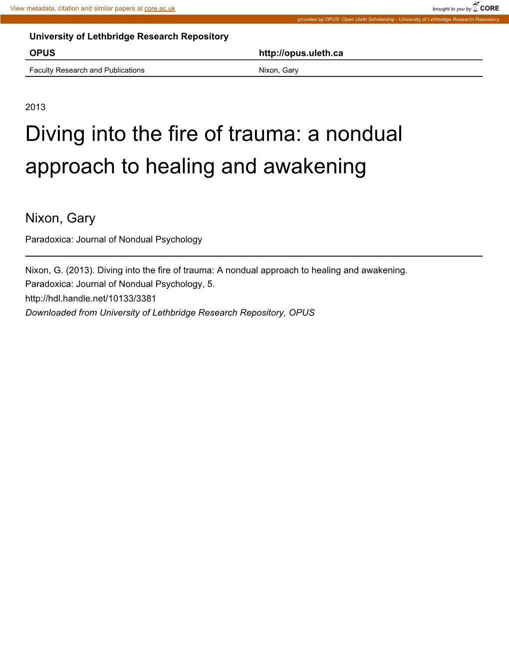 A Nondual Approach to Healing and Awakening