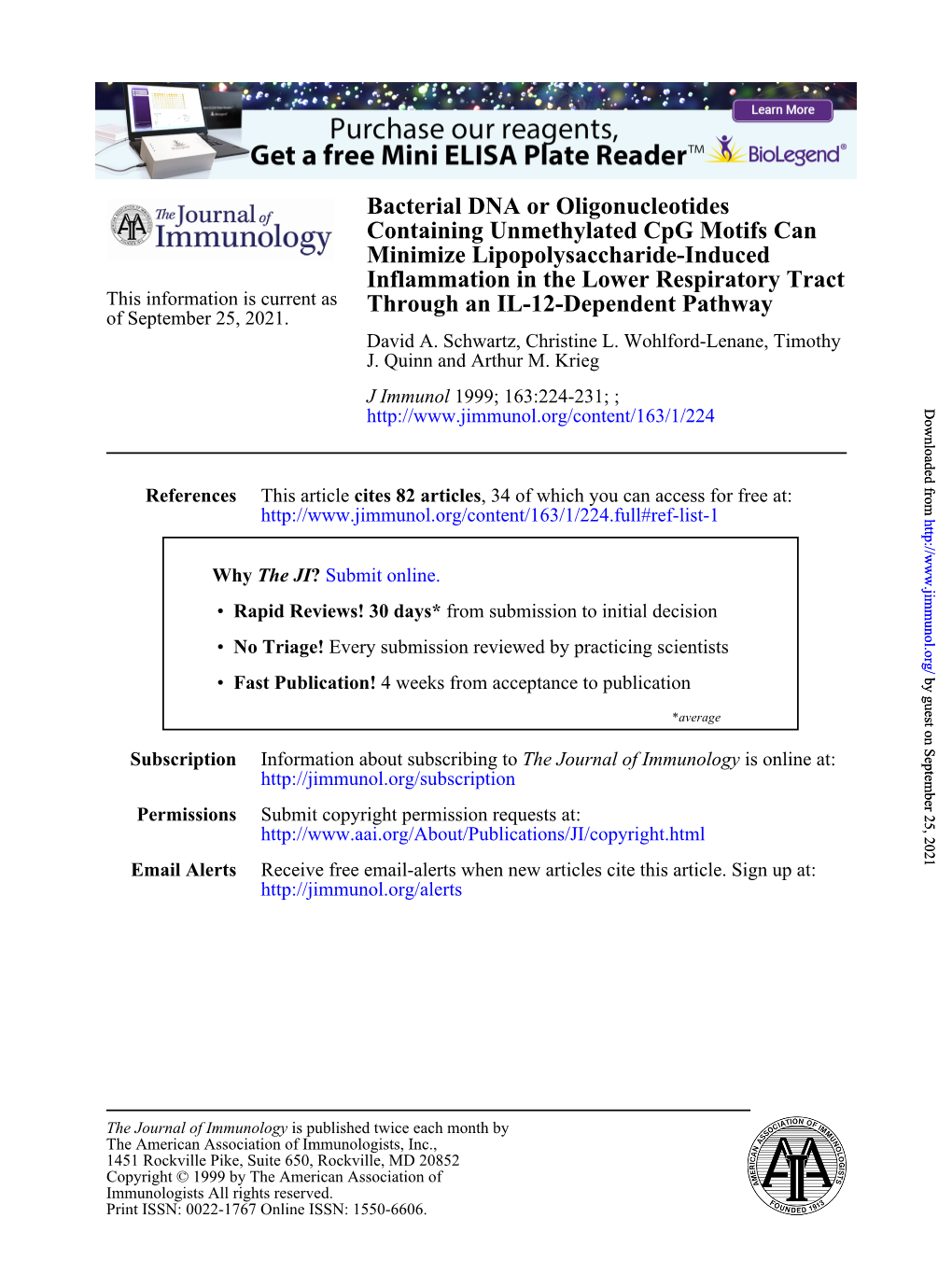 Through an IL-12-Dependent Pathway Tract Inflammation in the Lower