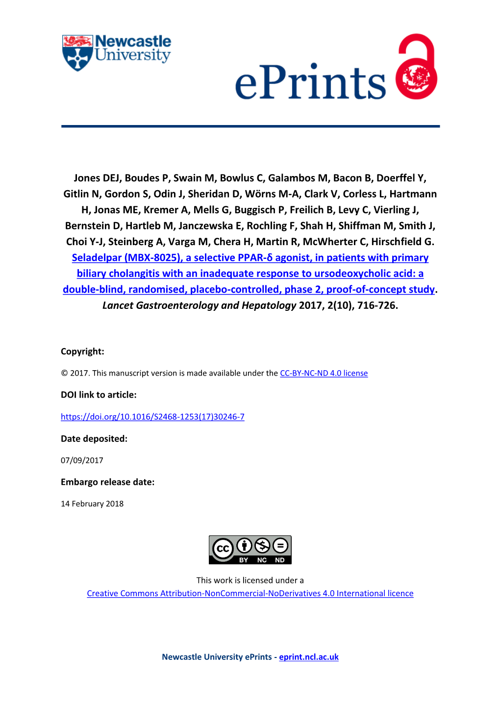 Seladelpar (MBX-8025), a Selective PPAR-Δ Agonist, in Patients with Primary Biliary Cholangitis with an Inadequate Response To