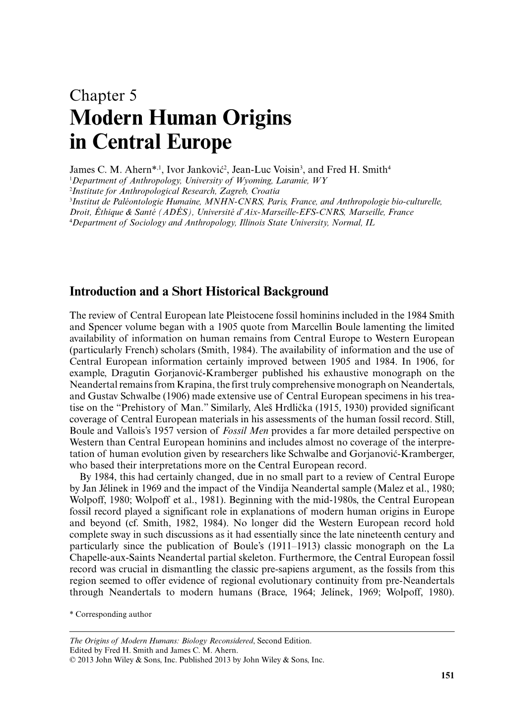 Modern Human Origins in Central Europe