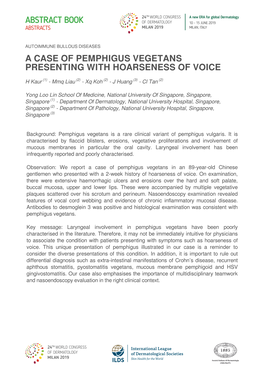 A Case of Pemphigus Vegetans Presenting with Hoarseness of Voice