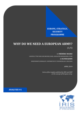 Why Do We Need a European Army?