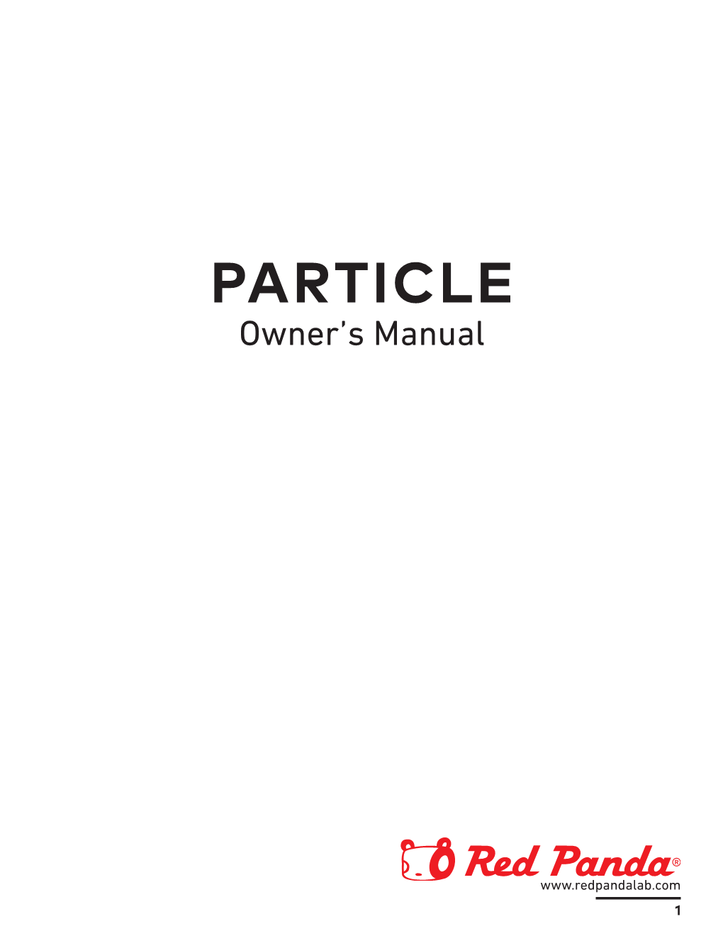 PARTICLE Owner’S Manual