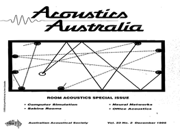 Room Acoustics Special,Issue