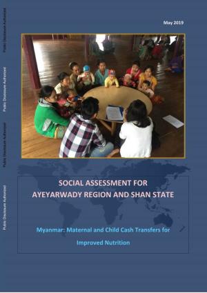 Social Assessment for Ayeyarwady Region and Shan State