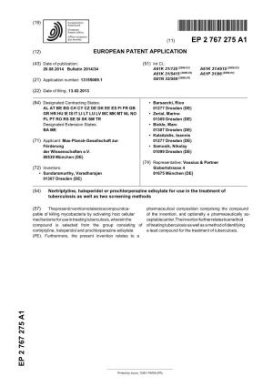 Nortriptyline, Haloperidol Or Prochlorperazine Edisylate for Use in the Treatment of Tuberculosis As Well As Two Screening Methods