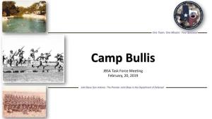 Camp Bullis JBSA Task Force Meeting February, 20, 2019