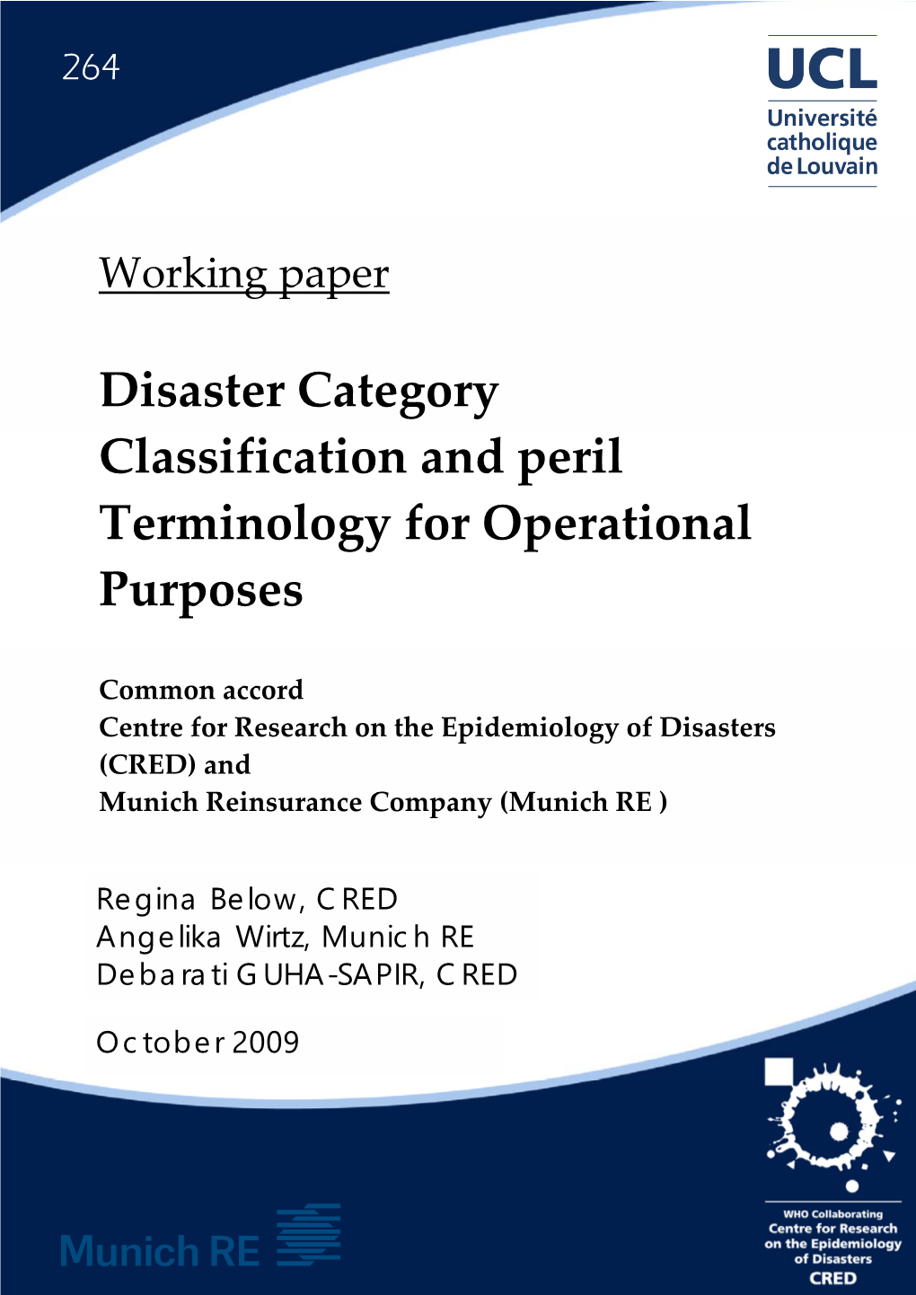 Disaster Category Classification and Peril Terminology for Operational Purposes