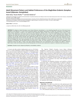 Adult Movement Pattern and Habitat Preferences Of