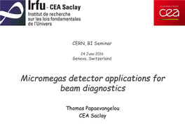 Micromegas Detector Applications for Beam Diagnostics