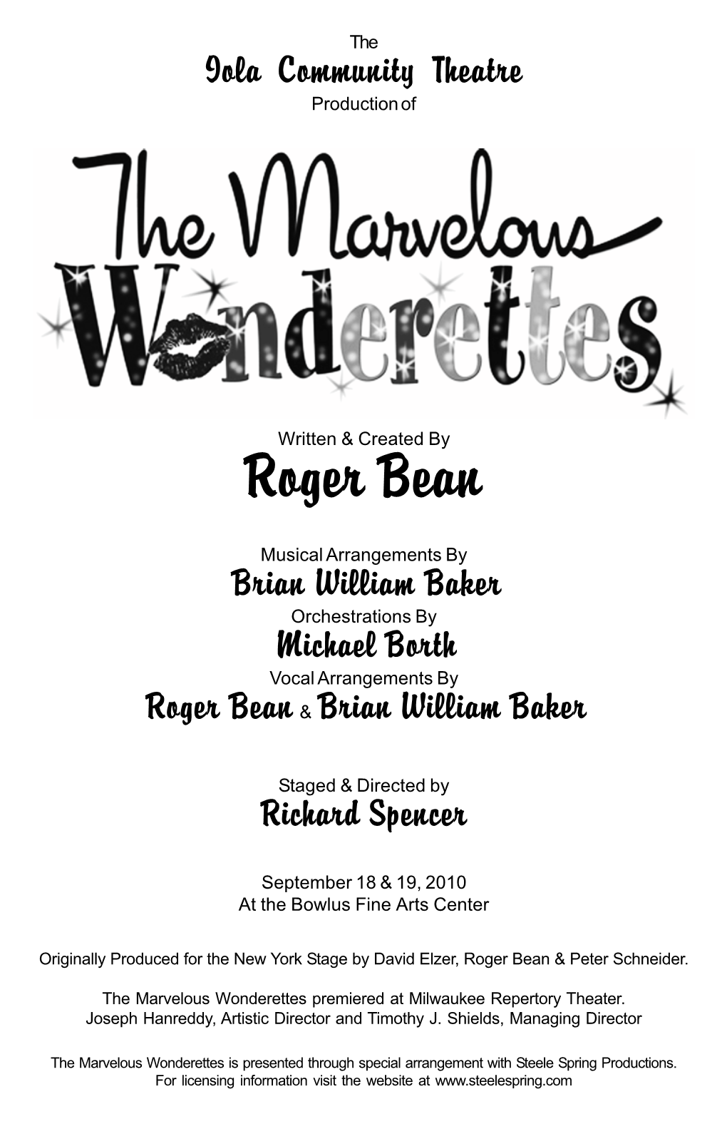 The Marvelous Wonderettes Premiered at Milwaukee Repertory Theater