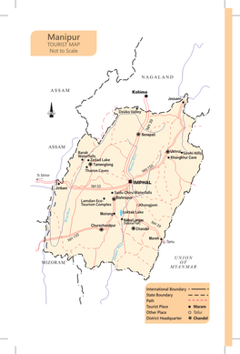 Manipur Tourist Map Not to Scale