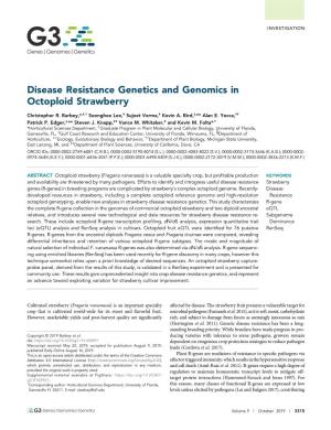 Disease Resistance Genetics and Genomics in Octoploid Strawberry