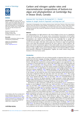 Carbon and Nitrogen Uptake Rates and Macromolecular Compositions Of