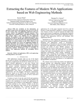 Extracting the Features of Modern Web Applications Based on Web Engineering Methods