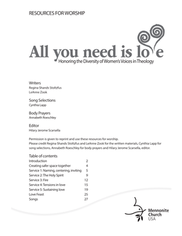All You Need Is Love Resources for Worship