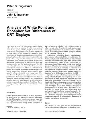 Analysis of White Point and Phosphor Set Differences of CRT Displays