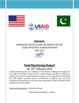 Field Monitoring Report 1(16-20 February 2011)