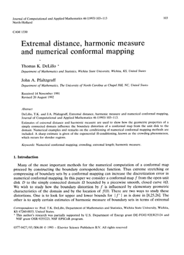 Extremal Distance, Harmonic Measure and Numerical Conformal Mapping