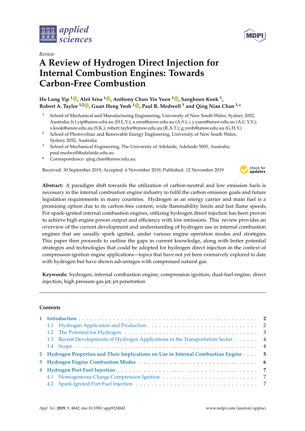 A Review of Hydrogen Direct Injection for Internal Combustion Engines: Towards Carbon-Free Combustion