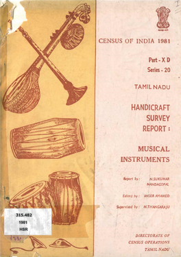 Handicraft Survey Report, Musical Instruments, Part X-D, Series-20