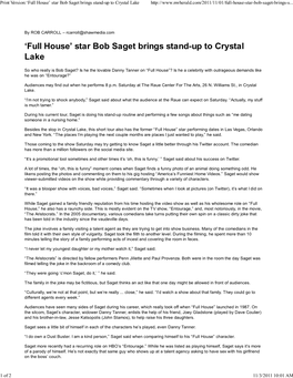 (Print Version:\221Full House\222 Star Bob Saget Brings Stand-Up To