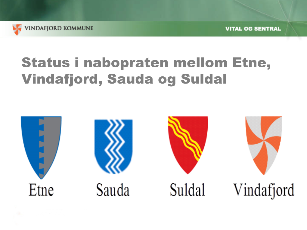 Status I Nabopraten Mellom Etne, Vindafjord, Sauda Og Suldal Innhold I Forprosjektet?