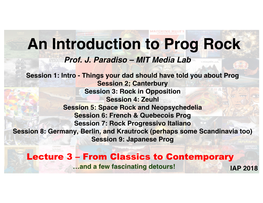 An Introduction to Prog Rock Prof