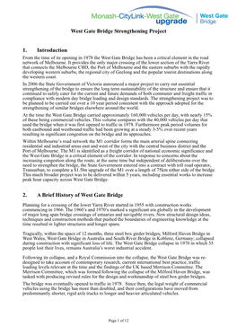 West Gate Bridge Strengthening Project 1. Introduction
