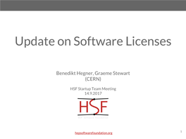 Update on Software Licenses