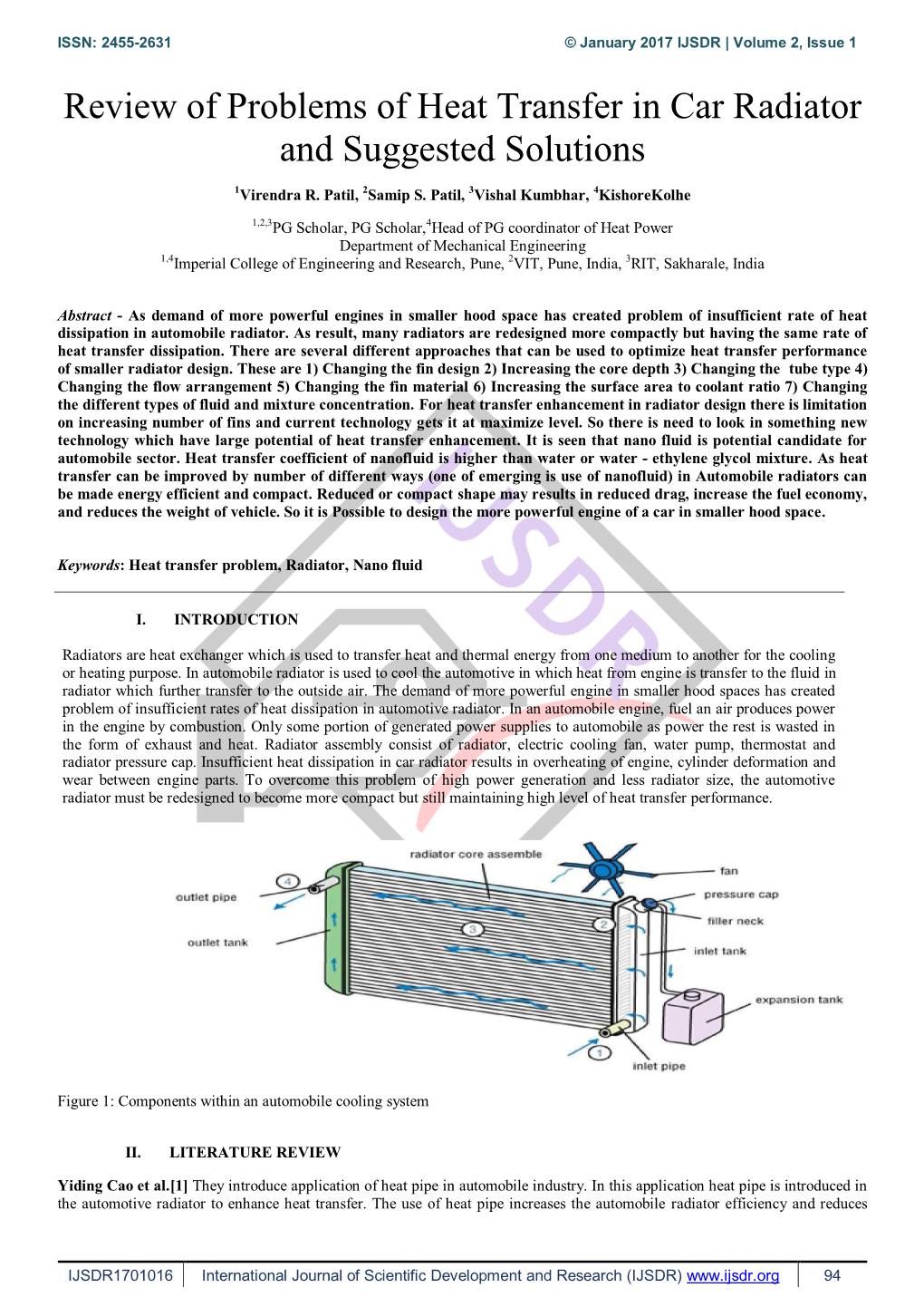 Review of Problems of Heat Transfer in Car Radiator and Suggested Solutions