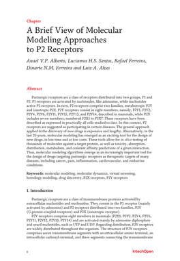 A Brief View of Molecular Modeling Approaches to P2 Receptors Anael V.P