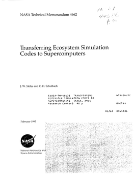 Transferring Ecosystem Simulation Codes to Supercomputers