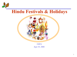 Hindu Festivals Holidays