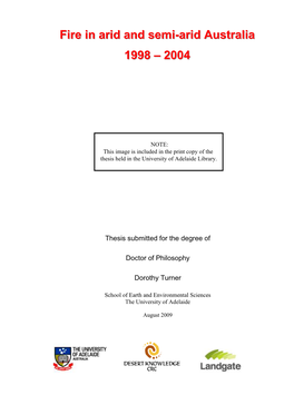 Fire in Arid and Semi-Arid Australia 1998-2004