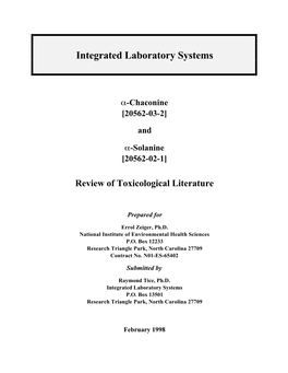 Chaconine [20562-03-2] and -Solanine